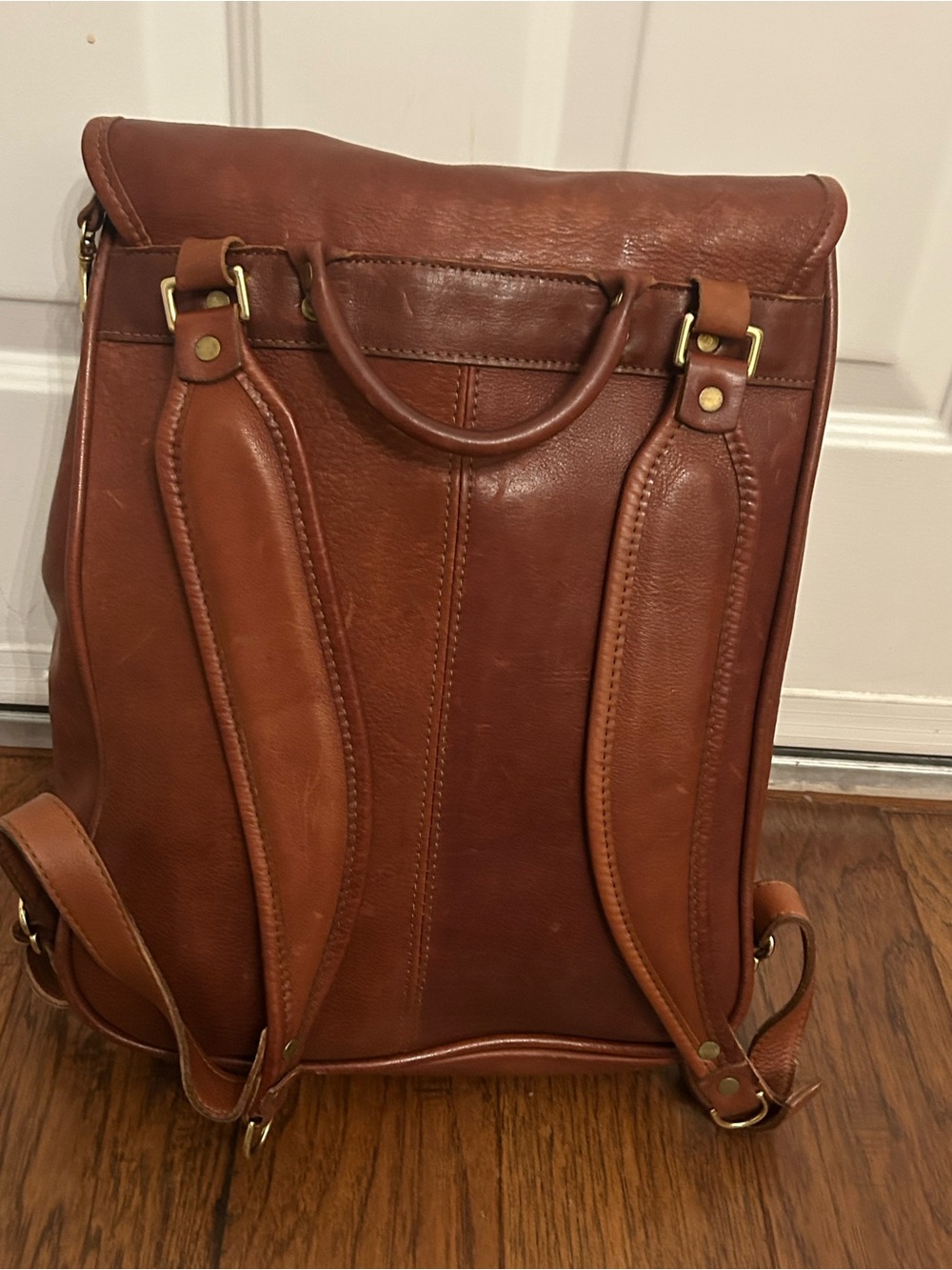 JW Hulme Continental Backpack Made In USA Genuine Brown Leather. Like New - Picture 3 of 13